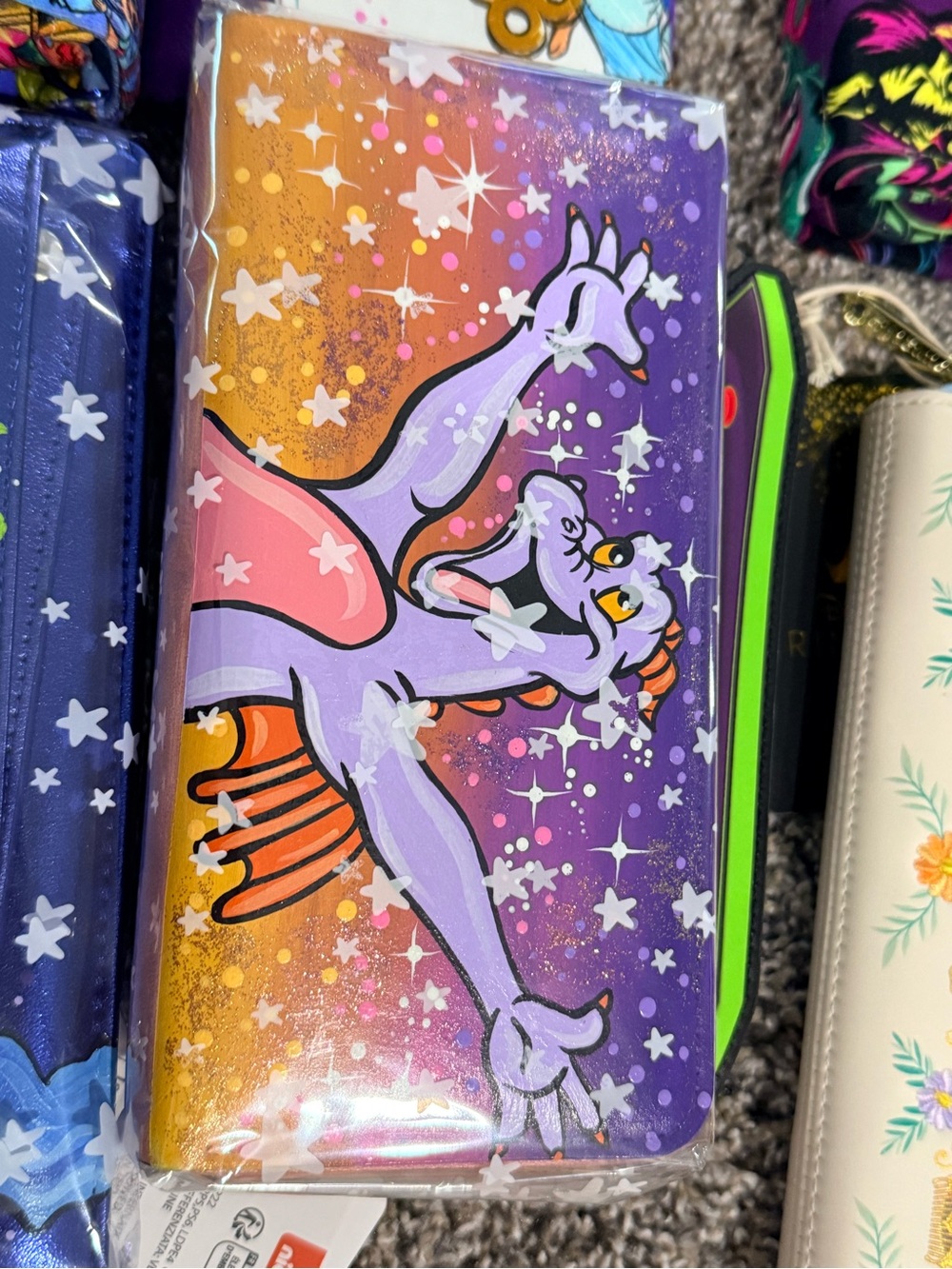 Hand Painted Disney Figment Purple Dragon Wallet